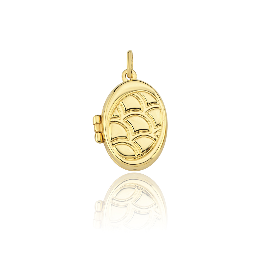 Paraşüt Desen Oval Kapaklı Kolye Ucu - 1