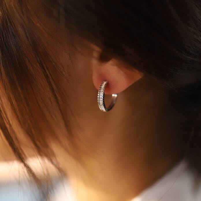 Parça Baget Taşlı Küpe - 2