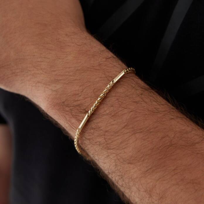 Parçalı Motifli Erkek Bileklik - 1