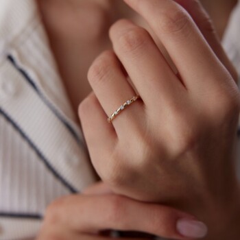 Parçalı Taşlı Yüzük - 3