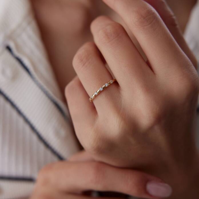 Parçalı Taşlı Yüzük - 3