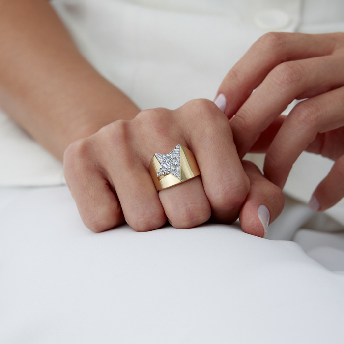 Parçalı Yarım Yıldız Yüzük - Cemart (1)