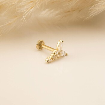 Parıltı Kelebek Minimal Tragus Piercing - 3