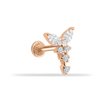 Parıltı Kelebek Minimal Tragus Piercing - Dianora