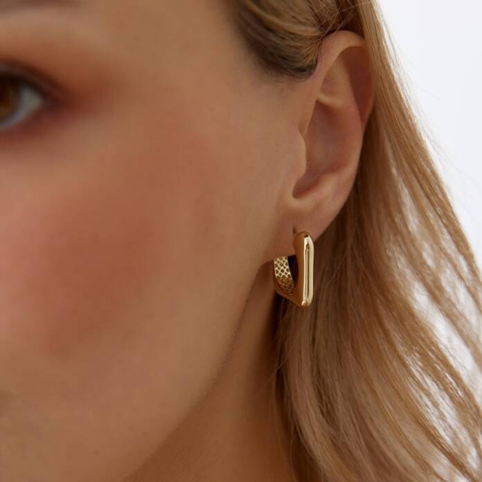 Parlak Kare J Küpe - 3