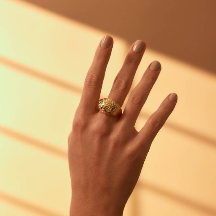 Parmak İzi Bombe İtalyan Yüzük - 2