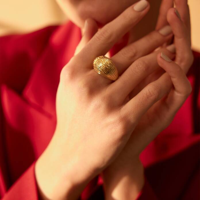 Parmak İzi Bombe İtalyan Yüzük - 3