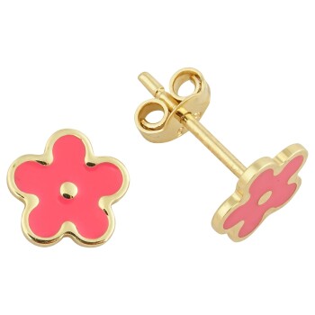 Pembe Çiçek Çocuk Küpesi - Melike