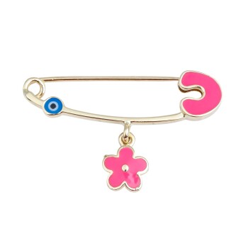 Pembe Çiçekli Bebek İğnesi - Melike