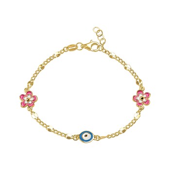 Pembe Çiçekli Çocuk Bilekliği - Melike