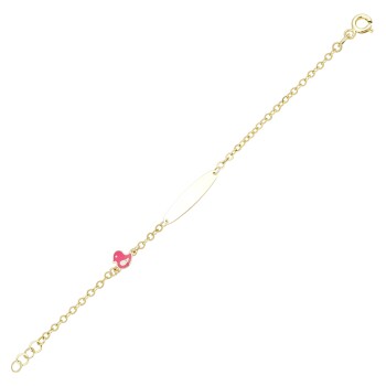 Pembe Civciv Geniş Forse Zincir Çocuk Künyesi - Melike