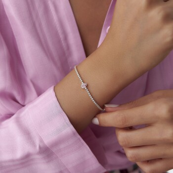 Pembe Damla Taşlı Su Yolu Bileklik - Rayna (1)