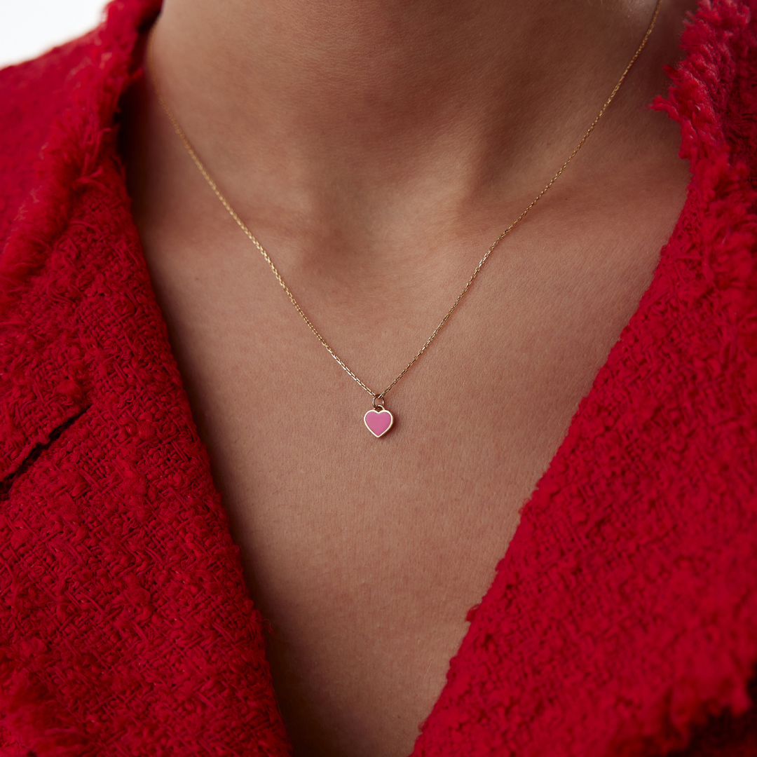 Pembe Kalp Kolye - 1