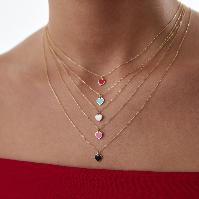 Pembe Kalp Kolye - 4