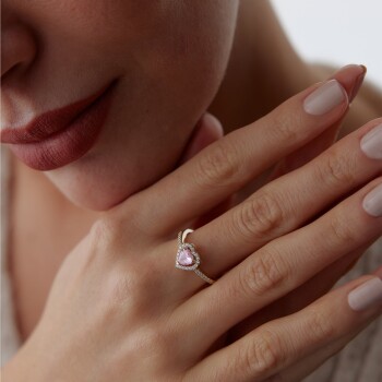 Pembe Kalp Yüzük - Rayna (1)