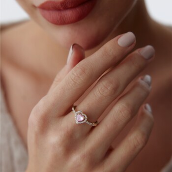 Pembe Kalp Yüzük - 1