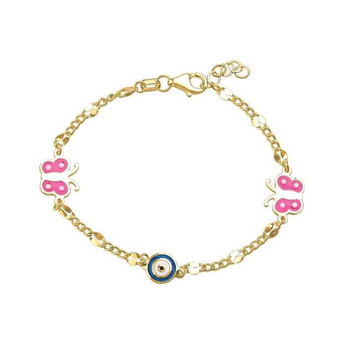 Pembe Kanatlı Kelebek Çocuk Bilekliği - 1