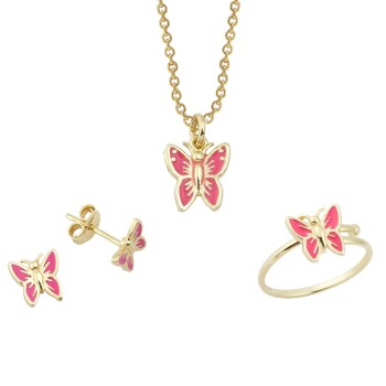 Pembe Kelebek Çocuk Seti - Melike