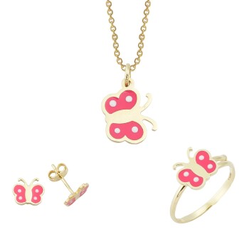 Pembe Kelebek Çocuk Seti - Melike