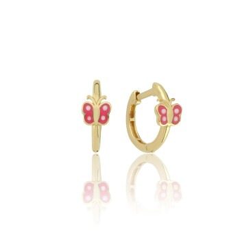 Pembe Kelebek Halka Çocuk Küpesi - Melike (1)