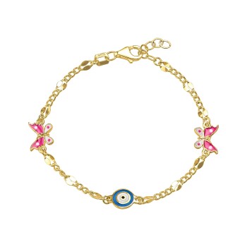 Pembe Kelebekli Çocuk Bilekliği - Melike