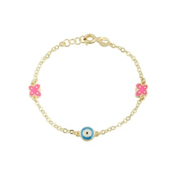 Pembe Kelebekli Çocuk Bilekliği - Melike