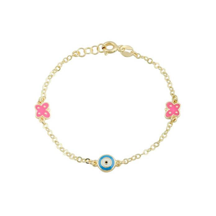 Pembe Kelebekli Çocuk Bilekliği - 1