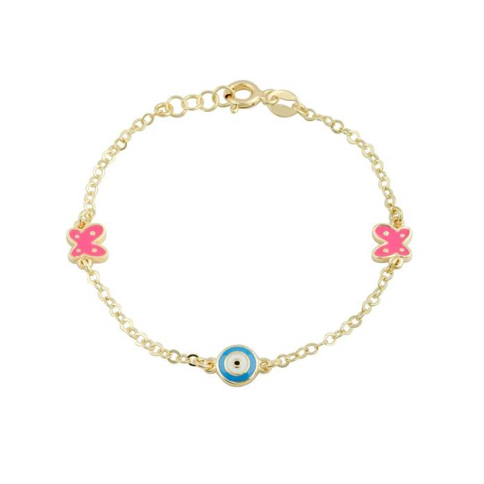 Pembe Kelebekli Çocuk Bilekliği - 1