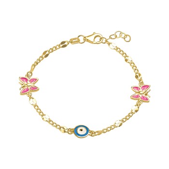 Pembe Kelebekli Çocuk Bilekliği - Melike