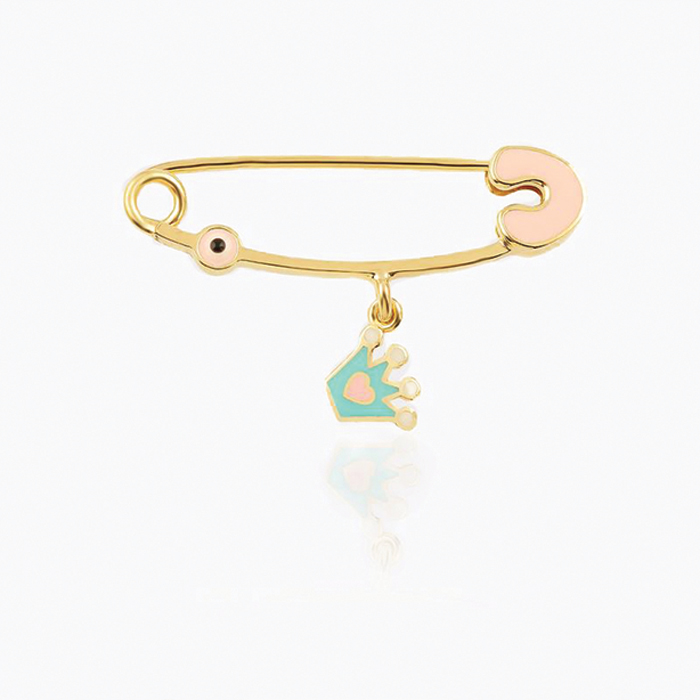 Pembe Taç Bebek İğnesi - Melike