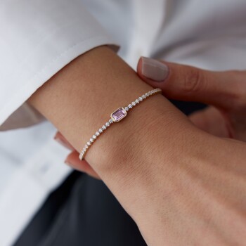 Pembe Taşli Su Yolu Bileklik - Rayna