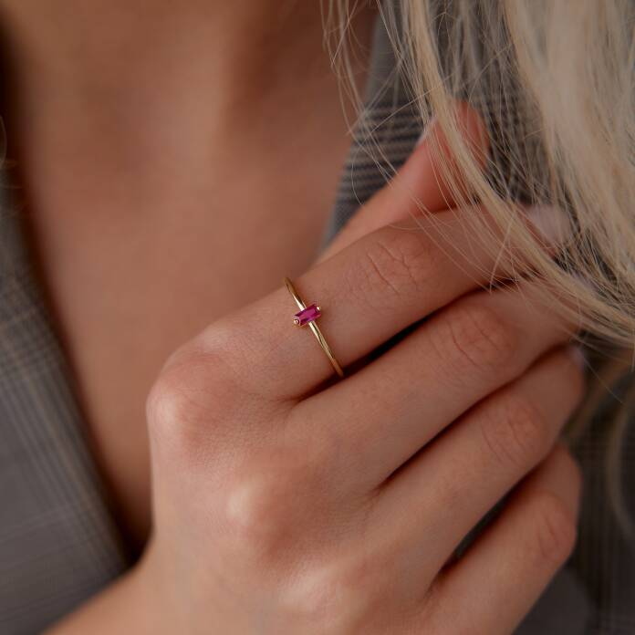 Pembe Taşlı Yüzük - 1