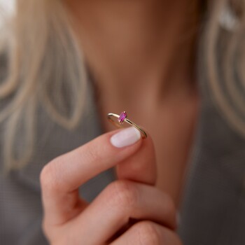 Pembe Taşlı Yüzük - 2