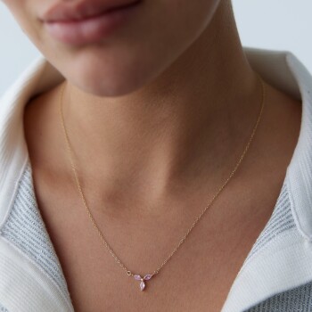 Pembe Trio Stone Kolye - Rayna