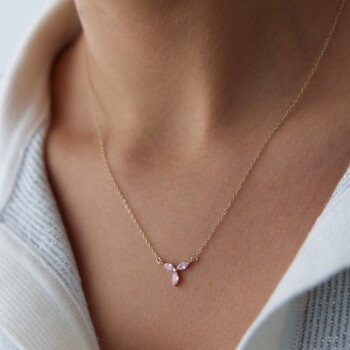 Pembe Trio Stone Kolye - Rayna (1)