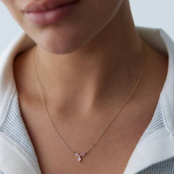 Pembe Trio Stone Kolye - 1