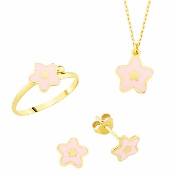 Pembe Yıldızlı Çocuk Seti - Melike