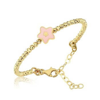 Pembe Yıldızlı Dorica Çocuk Kelepçesi - Melike