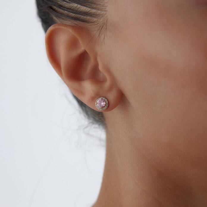 Pink Dump Vidalı Küpe - 2