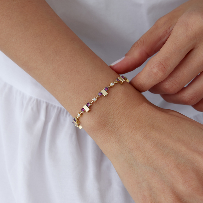 Pink Stone T Bileklik - Cemart