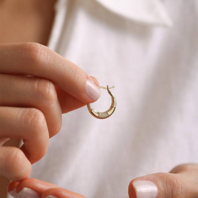 Piramit Kalemli Halka Küpe - 2