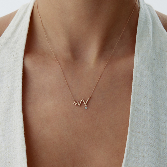 0.10 Karat Pırlanta Aşkın Ritmi Kolye - Özkonak