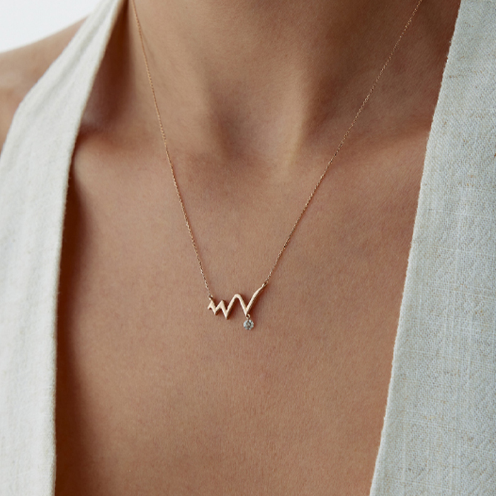 0.10 Karat Pırlanta Aşkın Ritmi Kolye - Özkonak (1)