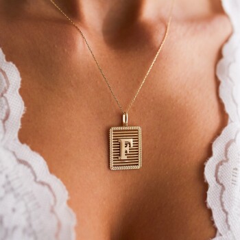 Plaka Harf Kolye - Cemart