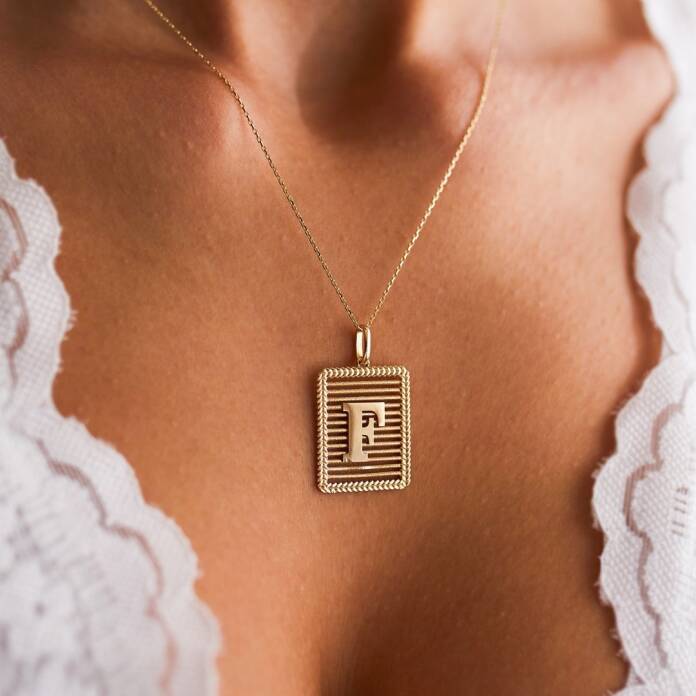 Plaka Harf Kolye - 1