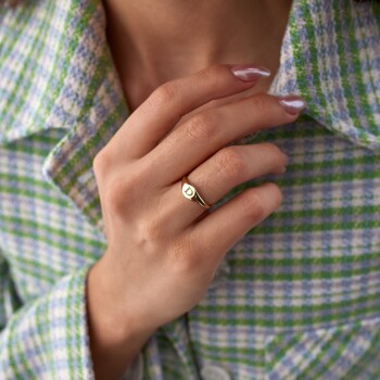 Plaka Harfli Plak Yüzük - Rayna (1)