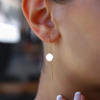 Plakalı Zincirli Küpe - Aypa