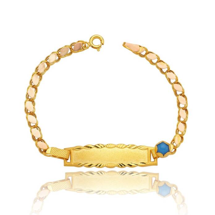 Pullu Zincir ve Kalemli Çerçeve Bebek Künyesi - 1