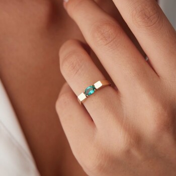 Rectangle Green Yüzük - Rayna