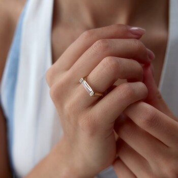 Rectangle Vizon Yüzük - Mazi (1)